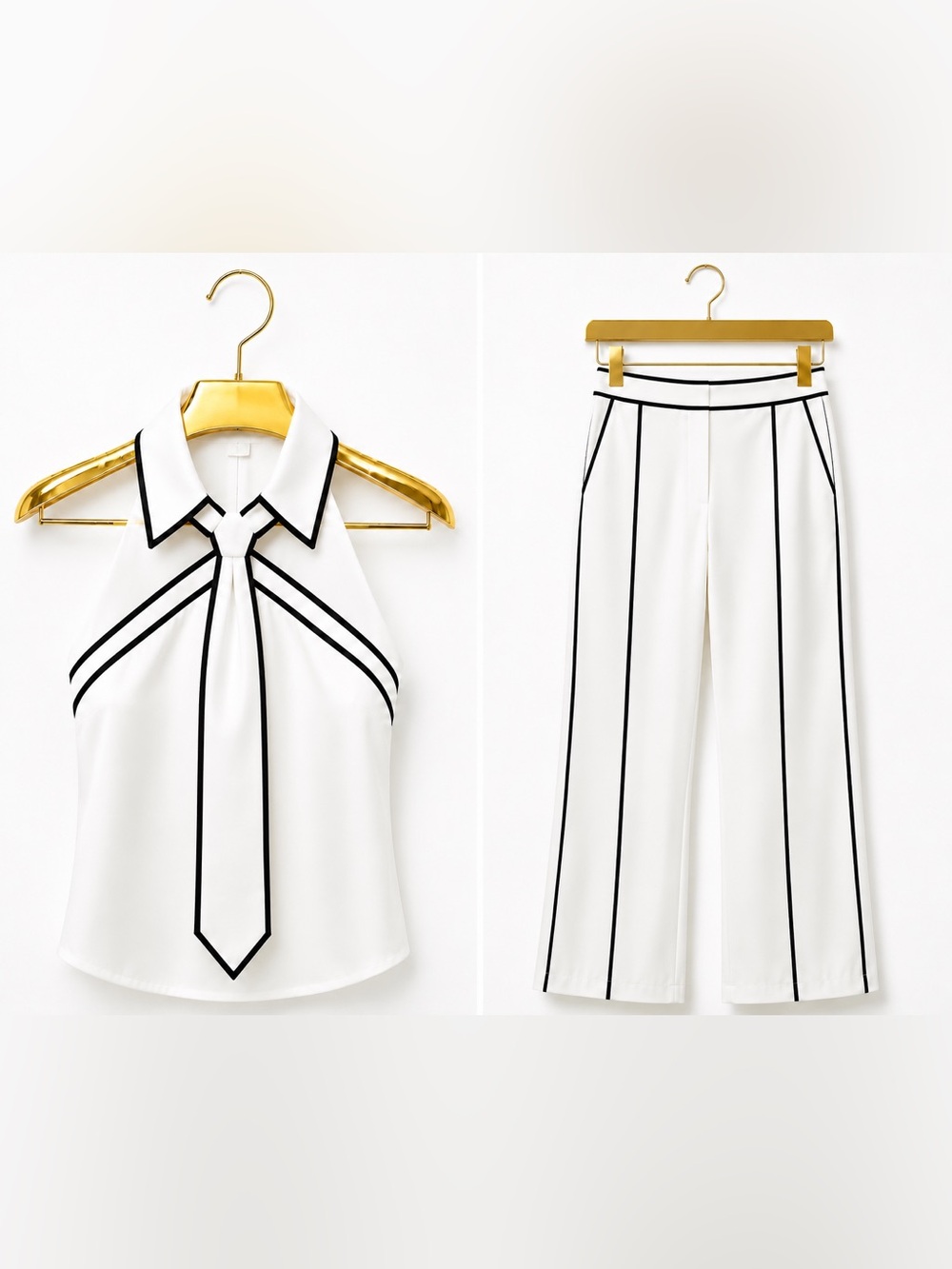 NOYIUS Two-Piece Contrast Trim Set NWT - Picture 5 of 5